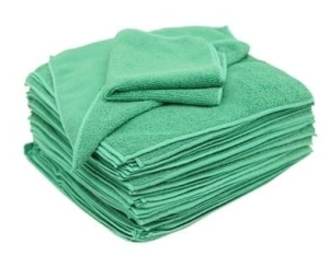 MICROFIBRE CLOTHS GREEN 40x30cm 10 PACK