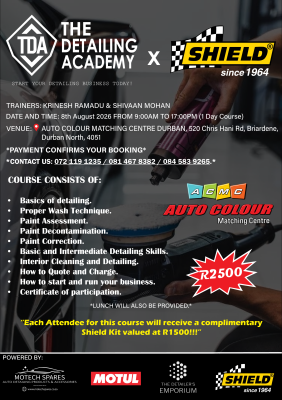 The Detailing Academy - Durban 8th August 2026