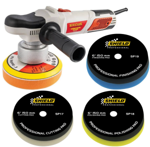 Tork Craft 800W Polisher + 3 Shield Pads Combo